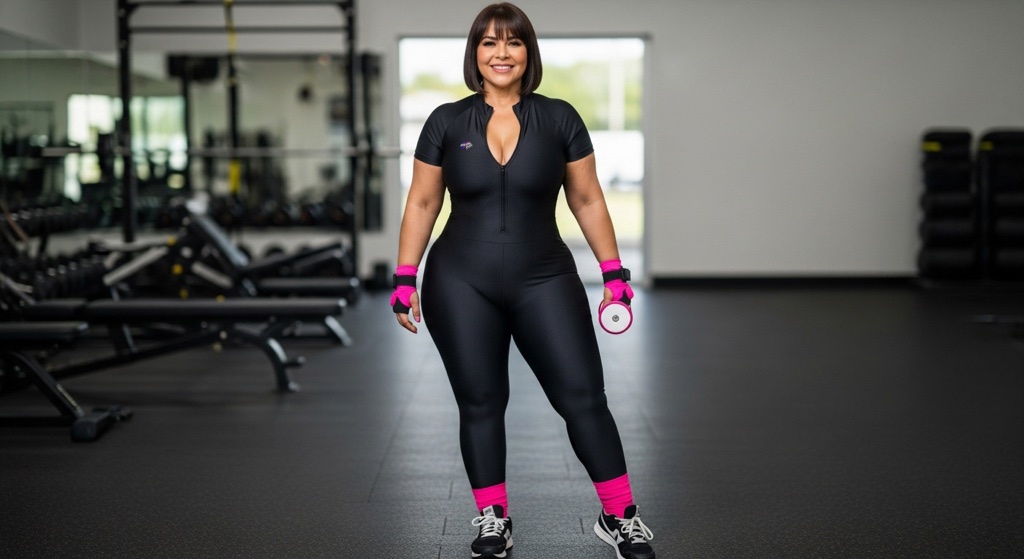 Enterizo negro Dulce ZipLong con manga larga, pierna larga y cierre frontal.